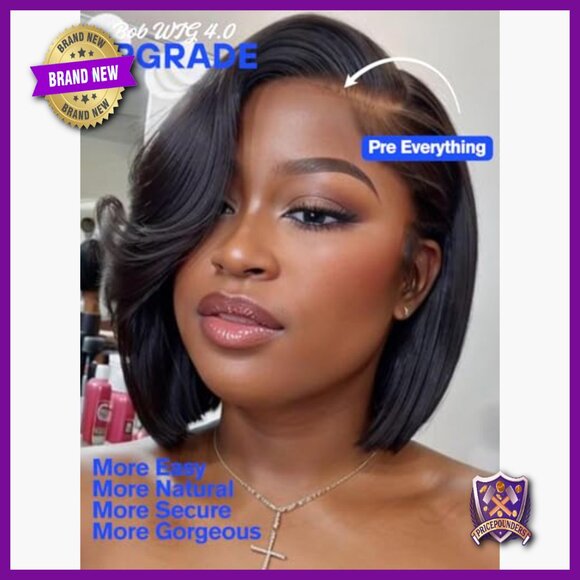 Glueless Human Hair Bob Wig with HD Lace Closure, Ready to Wear main image 6